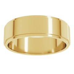 10K Yellow Gold 6 mm Stepped-Edge Flat Band Size 12