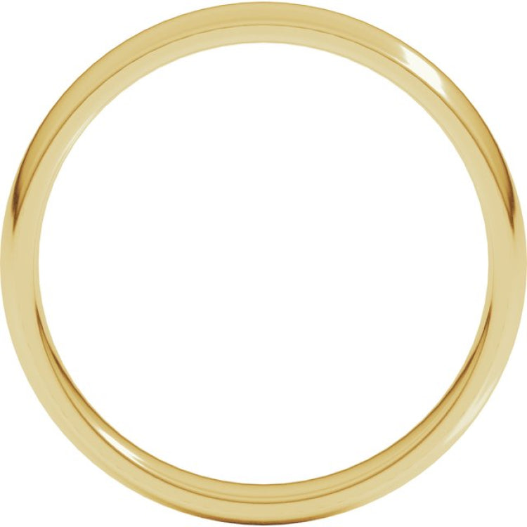 14K Yellow Gold 3.5 mm Lightweight Comfort-Fit Half Round Band Size 8.5