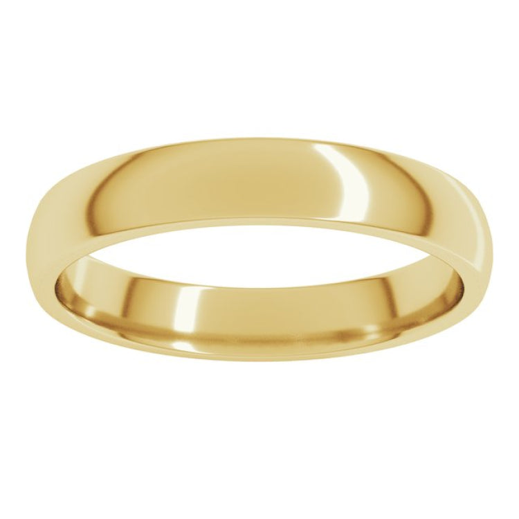 14K Yellow Gold 3.5 mm Lightweight Comfort-Fit Half Round Band Size 8.5