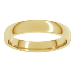 14K Yellow Gold 3.5 mm Lightweight Comfort-Fit Half Round Band Size 8.5