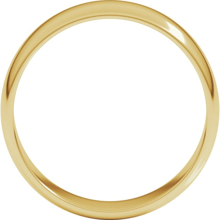 14K Yellow Gold 6 mm Lightweight Half Round Band Size 6.5