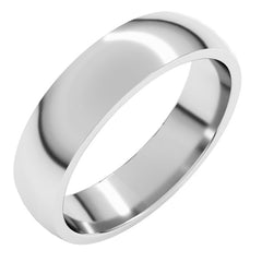 Platinum 5 mm Lightweight Comfort-Fit Half Round Band Size 10