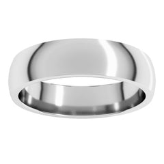 14K White Gold 5 mm Lightweight Comfort-Fit Half Round Band Size 7