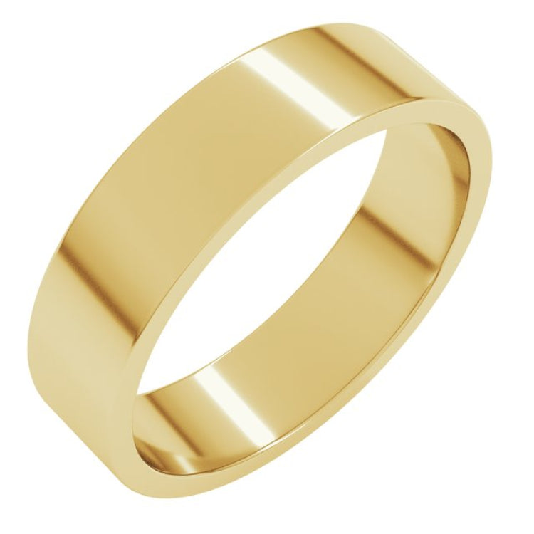 10K Yellow Gold 5 mm Flat Band Size 10