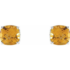Sterling Silver Natural Citrine Scroll Setting® Earrings