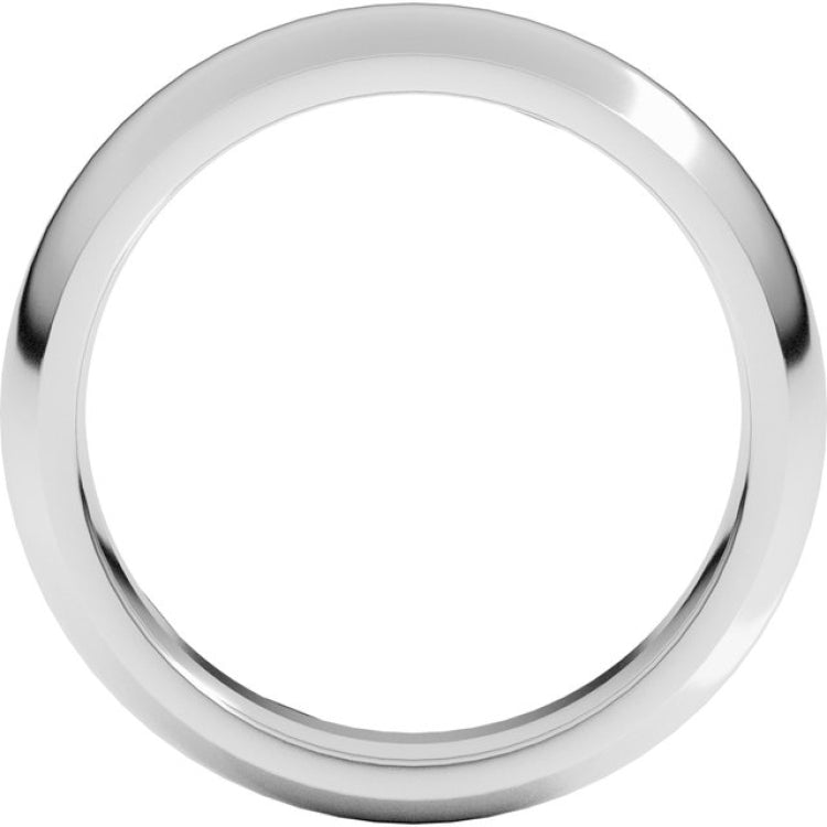 10K White Gold 5 mm Comfort-Fit Half Round Band Size 11.5