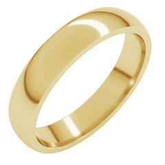 18K Yellow Gold 4 mm Lightweight Comfort-Fit Half Round Band Size 8