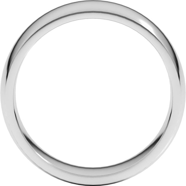14K White Gold 7 mm Lightweight Comfort-Fit Half Round Band Size 9.5