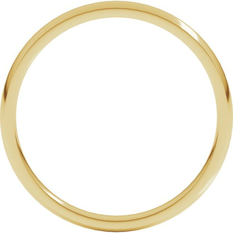 14K Yellow Gold 2 mm Lightweight Comfort-Fit Half Round Band Size 5.5