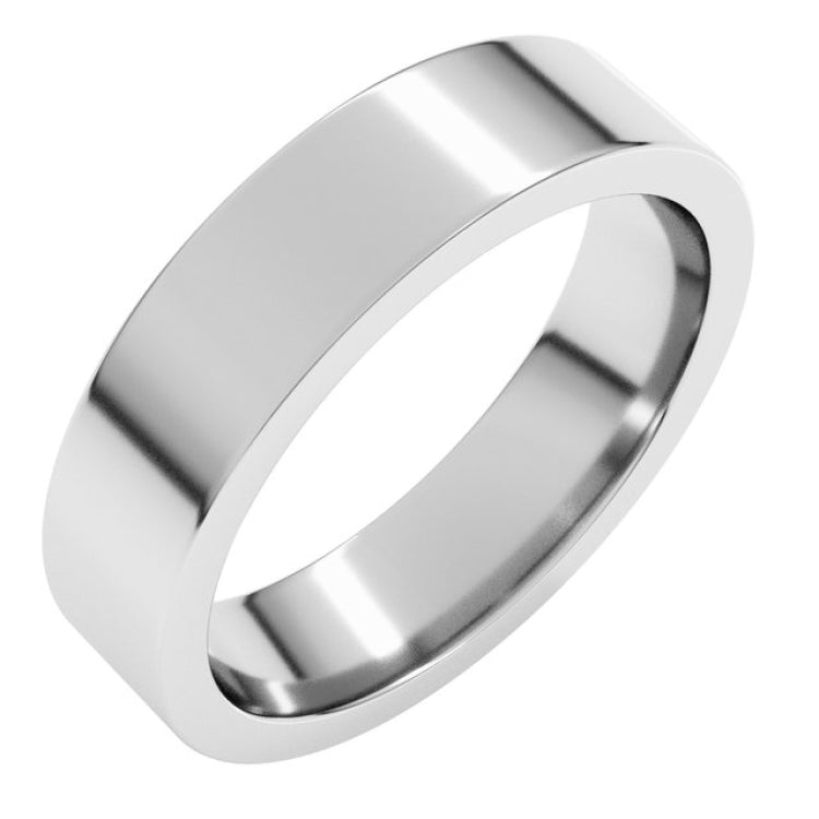 Platinum 5 mm Comfort-Fit Flat Band Size 7
