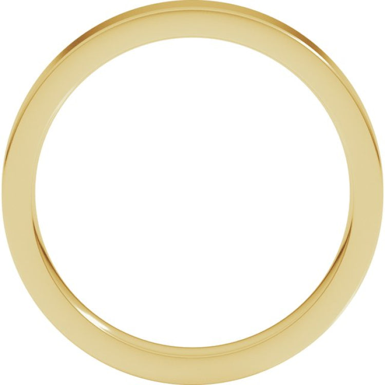 10K Yellow Gold 3 mm Comfort-Fit Flat Band Size 6.5