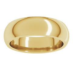 18K Yellow Gold 6 mm Comfort-Fit Half Round Band Size 7