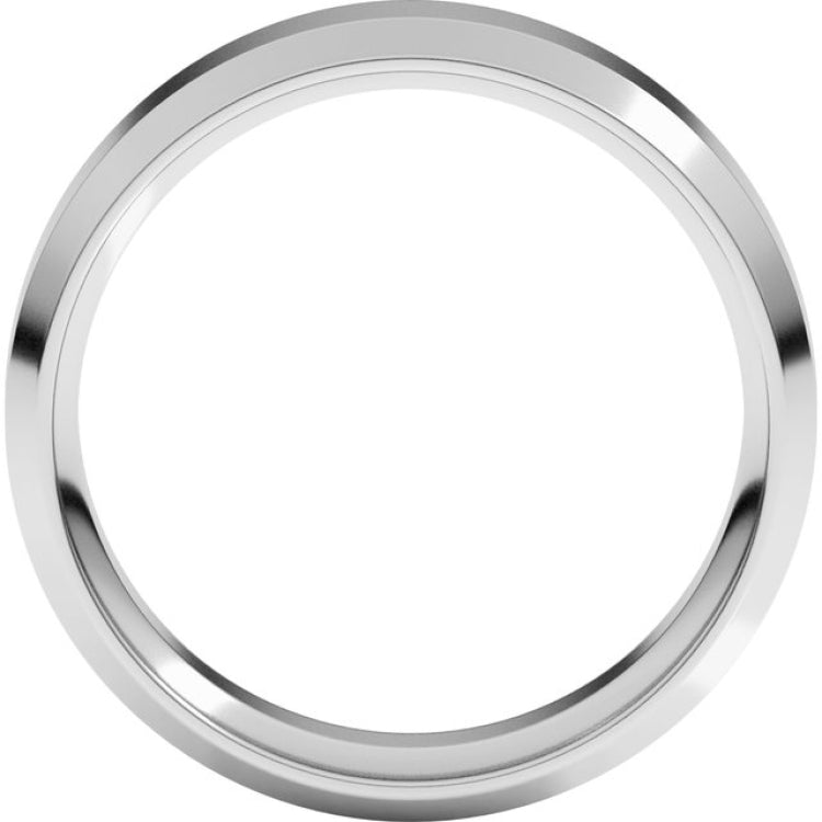 14K White Gold 6 mm Beveled-Edge Comfort-Fit Flat Band Size 9.5