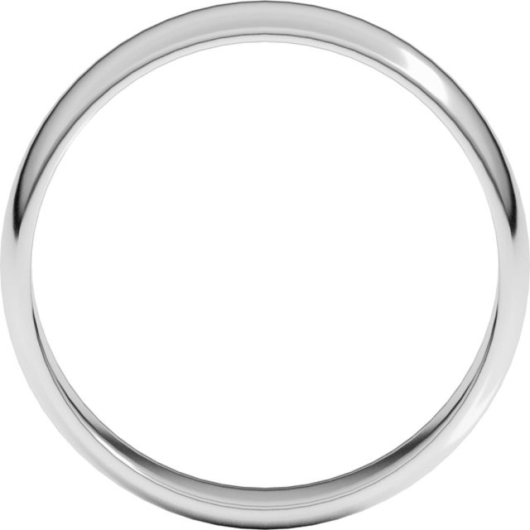 18K White Gold 5 mm Lightweight Half Round Band Size 9.5
