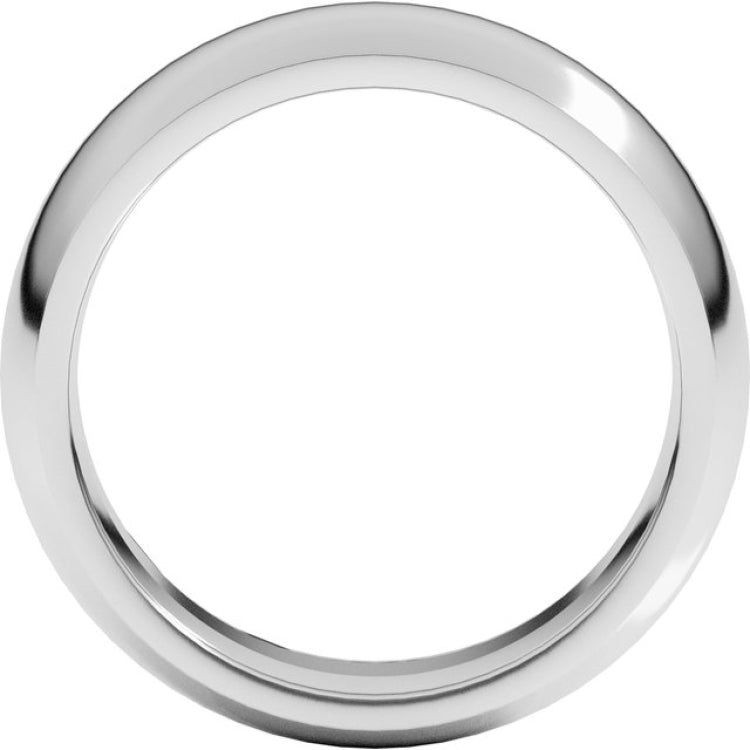 10K White Gold 7 mm Comfort-Fit Half Round Band Size 8.5