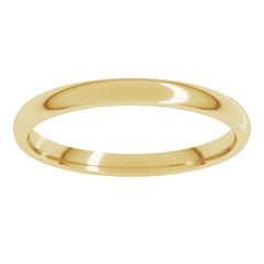 10K Yellow Gold 2 mm Lightweight Comfort-Fit Half Round Band Size 7