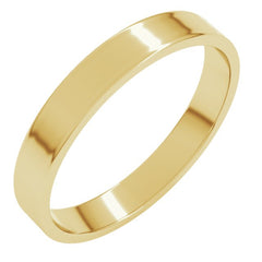 10K Yellow Gold 3 mm Ultra-Lightweight Flat Band Size 8