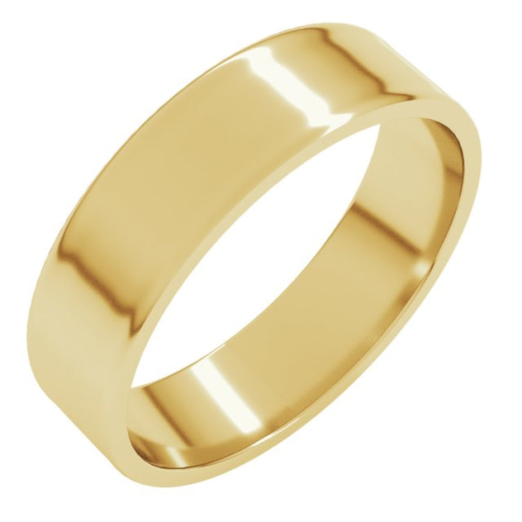 14K Yellow Gold 5 mm Ultra-Lightweight Flat Band Size 7
