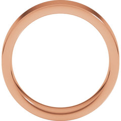14K Rose Gold 6 mm Comfort-Fit Flat Band Size 10.5