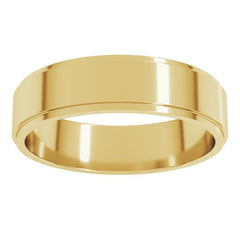 10K Yellow Gold 5 mm Stepped-Edge Flat Band Size 9.5