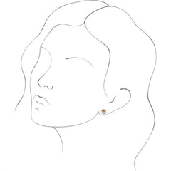 14K Yellow Gold Natural Citrine & 1/6 CTW Natural Diamond Earrings