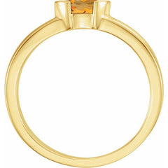 14K Yellow Gold Natural Citrine Stackable Family Ring