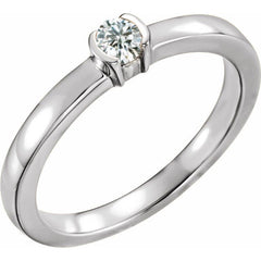 14K White Gold 1/5 CTW Natural Diamond Family Stackable Ring