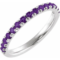 Sterling Silver Natural Amethyst Stackable Ring