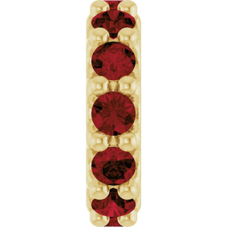 18K Yellow Gold-Plated Sterling Silver Natural Mozambique Garnet Spacer Charm/Pendant