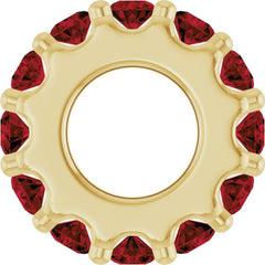 18K Yellow Gold-Plated Sterling Silver Natural Mozambique Garnet Spacer Charm/Pendant