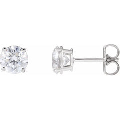 Sterling Silver 1 1/5 CTW Lab-Grown White Diamond Earrings