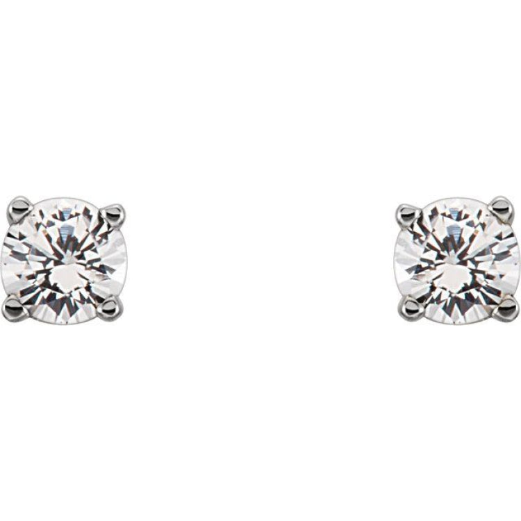 14K White Gold 1/5 CTW Lab-Grown Diamond Youth Earrings