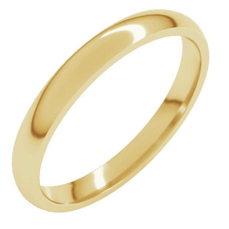 10K Yellow Gold 2.5 mm Lightweight Comfort-Fit Half Round Band Size 6