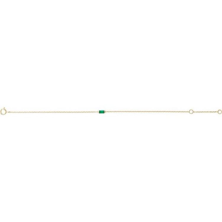 14K Yellow Gold Vermeil Lab-Grown Emerald 6 1/2-7 1/2" Bracelet