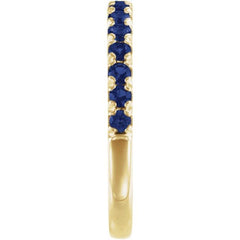 14K Yellow Gold Natural Blue Sapphire Stackable Ring