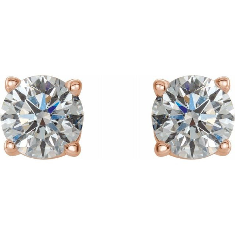 14K Rose 1/2 CTW Natural Diamond Stud Earrings