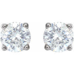 14K White 3/4 CTW Natural Diamond Earrings