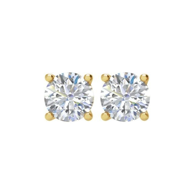 14K Yellow 1 CTW Natural Diamond Earrings