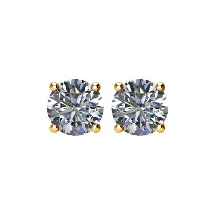 14K Yellow 1 1/2 CTW Natural Diamond Earrings