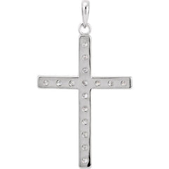 Platinum 1 CTW Natural Diamond Cross Pendant