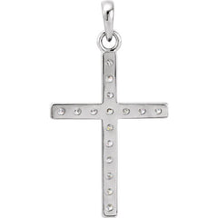 Platinum 1 1/4 CTW Natural Diamond Cross Pendant