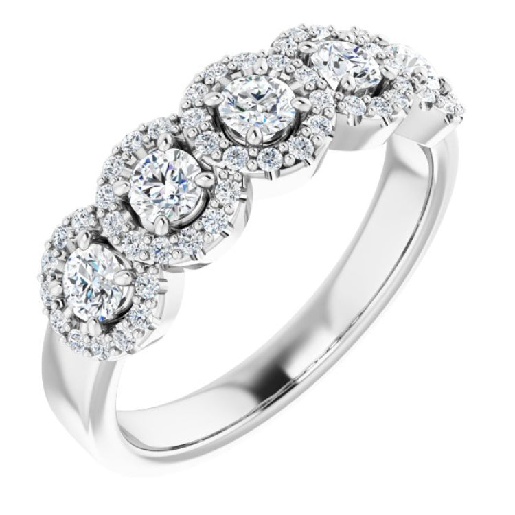 14K White 3/4 CTW Natural Diamond Anniversary Band