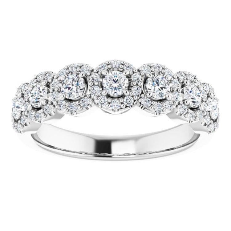 14K White 5/8 CTW Natural Diamond Anniversary Band