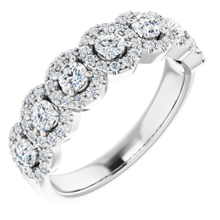 14K White 3/4 CTW Natural Diamond Anniversary Band