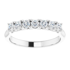 14K White 3/8 CTW Natural Diamond Anniversary Band