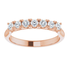 14K Rose 3/8 CTW Natural Diamond Anniversary Band