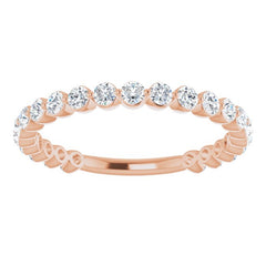 14K Rose 3/4 CTW Natural Diamond Anniversary Band