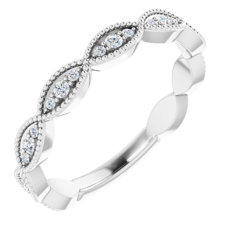 14K White 1/5 CTW Natural Diamond Infinity-Inspired Anniversary Band