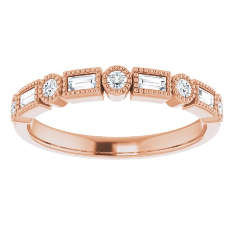 14K Rose 1/4 CTW Natural Diamond Anniversary Band