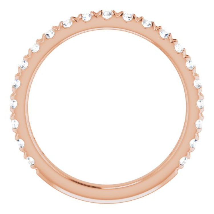 14K Rose 1/2 CTW Natural Diamond French-Set Anniversary Band